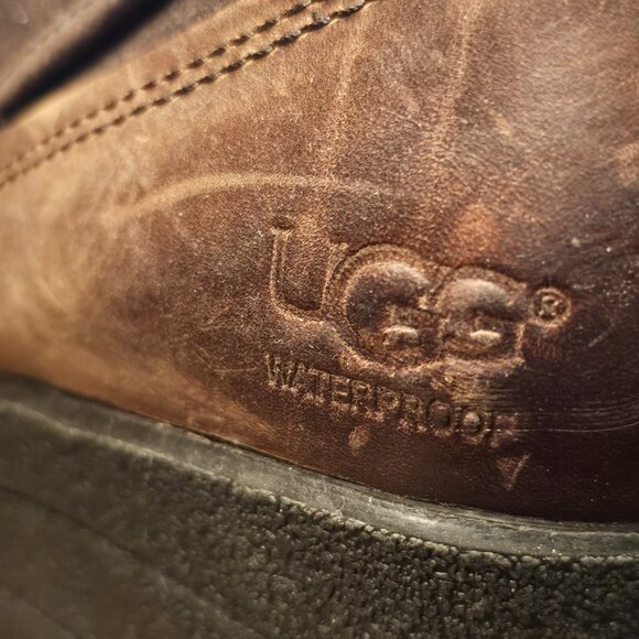 UGG Brown Wedge Booties Size 9 - Picture 3 of 6